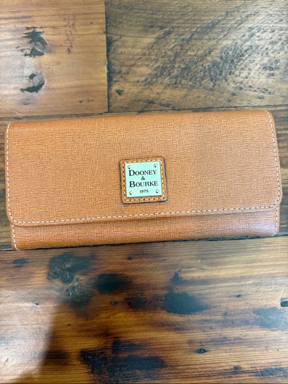 Dooney & Bourke Caramel Orange Saffiano Leather Continental Wallet